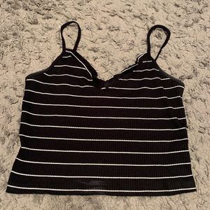 black striped crop top